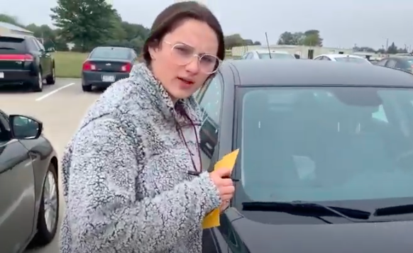 RaeAnn putting some parking tickets out for TTV