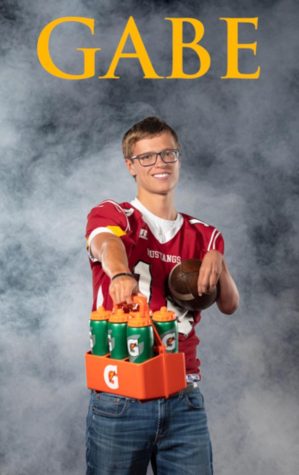 My football senior banner, which includes what I’ve been pouring my life into the past seven years: football and water for football players.  
