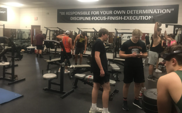  PCM football players with no other activities going on before winter sports participate in offseason workouts after school almost every day. 