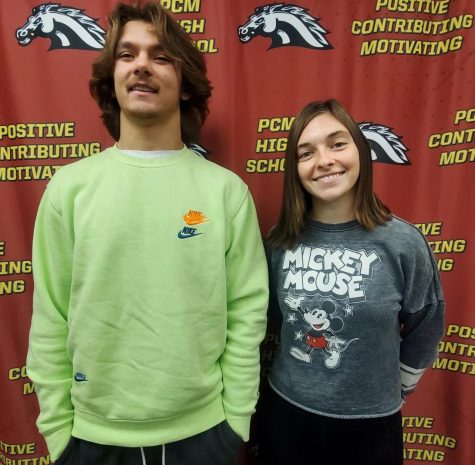 December Students of the Month Donovan Nickelson (left) and Jillian Fairbanks (right) pose for a picture. 