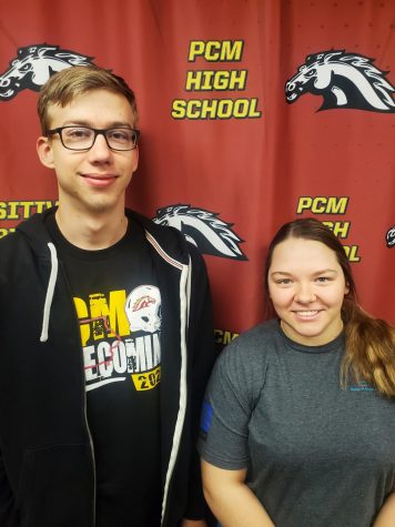 January Stents of the Month Evan Johnson (left) and Jaden Fairbanks (right) pose for a picture.