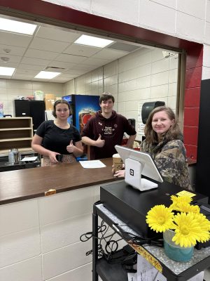 The Crimson Cup is run by managers Skylar Burns and Jerri Eisbrenner, as well as staff members Nate Richards, Kendal Funke, Riley Johannes, Savanna VanSickle, Harley Heaton and Eleigh Davis.