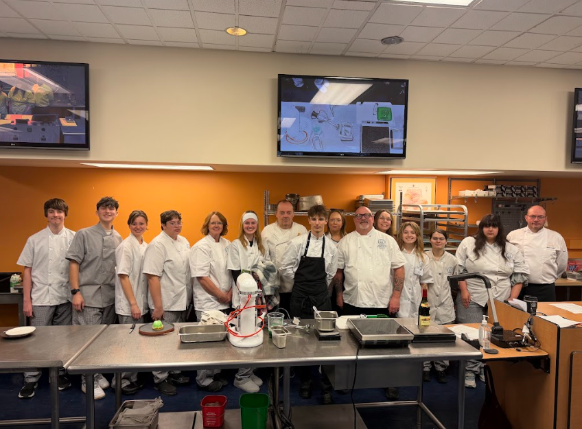 Chef Fredrick with DMACC Baking Program students.
