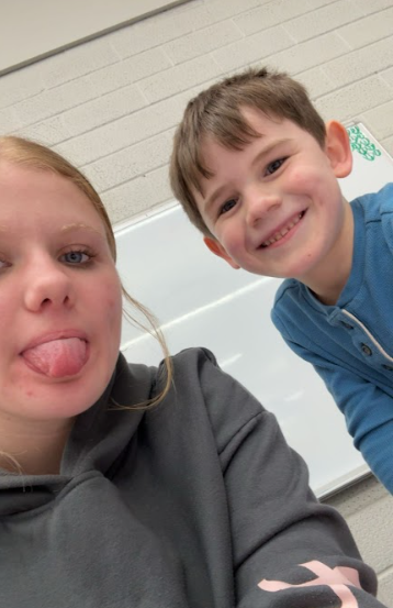 Kadence Kain with her Little, Jacob. 