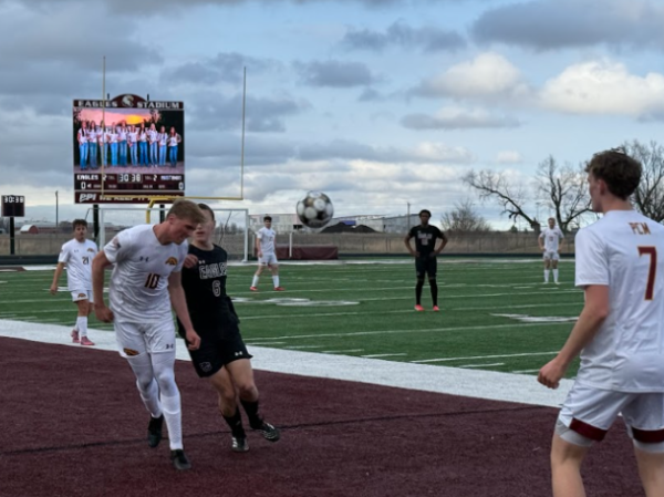 PCM Soccer team playing against Pella Christian, taken by Levi Edgett